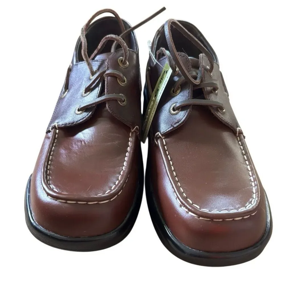 APEX B2900MM Size Men’s 9 Medium 2 Tone Brown Comfort Boat Shoes *New*